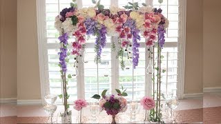 DIY Tall Romantic Garden Wedding Centerpiece [upl. by Nefets334]