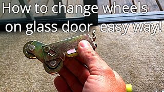 How to replace rollers wheels on sliding glass patio door the easy way [upl. by Nhepets321]