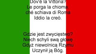 Himno Nacional de Italia  Hymn Włoch IT PL lyrics [upl. by Nosrac959]