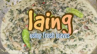 LAING RECIPE USING FRESH LEAVESLUTONG PINOY [upl. by Bob]