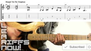 Blondie HANGING ON THE TELEPHONE Guitar Lesson 🕺🤘 Chorus Riff With Tab [upl. by Tullus403]