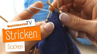 Socken stricken  Tutorial  buttinette TV STRICKEN [upl. by Meredeth]