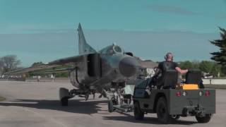 MikoyanGurevich MiG23MS “FloggerE” Aircraft Move to Cold War Gallery [upl. by Bazil]