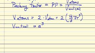 Packing Factor for a BodyCentered Cubic Structure [upl. by Elson]