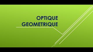 Optique Géométrique  Loeil  Introduction [upl. by Genesia]