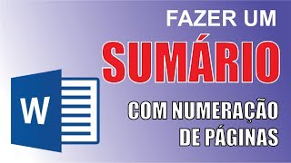 Como Fazer um Sumário com Numeração de Páginas Automaticamente [upl. by Atinehs]