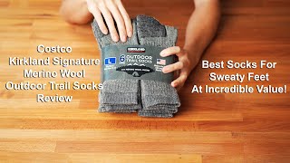 Costco Kirkland Merino Wool Outdoor Trail Socks Review  Incredible Value [upl. by Neeleuqcaj]