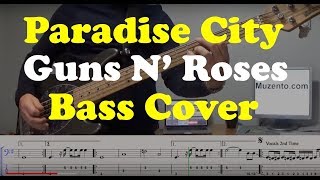 Paradise City  Bass Cover [upl. by Lekcim]