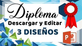 Diploma escolar para secundaria diploma moderno y diploma formal edita con PowerPoint DESCARGA 👇 [upl. by Noivax]