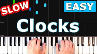 Coldplay  Clocks  SLOW Piano Tutorial Sheet Music [upl. by Josiah850]