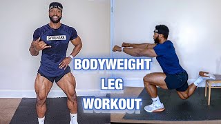 The MOST EFFECTIVE BODYWEIGHT LEG WORKOUT  At HOME  No Equipment [upl. by Sabella]