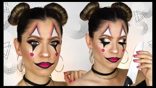 MAQUILLAJE DE PAYASA FÁCIL  HALLOWEEN MAKEUP 2020  NatyGloss [upl. by Idnac511]