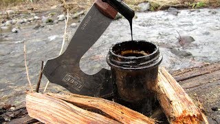 Making Tar from Fatwood  Natural Waterproofing [upl. by Primrose218]