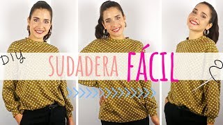 Tutorial SUDADERA oversize muy fácil y sin patrones  DIY de costura [upl. by Ziwot]