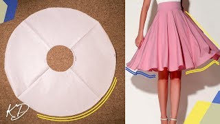 HOW TO MAKE FULL CIRCLE SKIRT PATTERN  KIM DAVE [upl. by Orgalim]