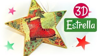 Como hacer ESTRELLAS 3D fácil Manualidades de Navidad [upl. by Erodoeht]