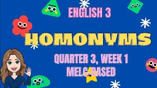 HOMONYMS ll ENGLISH GRADE 3 [upl. by Kellyn]