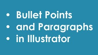 How to Make Bullet Points in Illustrator [upl. by Alur]