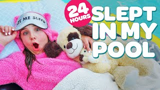 24 HOUR CHALLENGE OVERNIGHT IN MY POOL FUNNY  Piper Rockelle [upl. by Waxler]