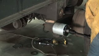 Hendrickson suspension bushing replacement on semi trailer [upl. by Strohbehn]