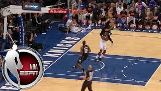 Giannis Antetokounmpo literally jumps over Tim Hardaway Jr on ridiculous dunk  ESPN [upl. by Limhaj]