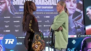 Claressa Shields amp Savannah Marshall With the Most Intense Faceoff  ShieldsMarshall Sept 10 ESPN [upl. by Cordell]