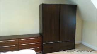 IKEA TRYSIL Wardrobe Sliding Doors 4 Drawers Dark Brown Black Design [upl. by Hurst312]