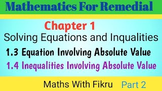 Remedial Mathematics Chapter 1 Part 2 [upl. by Elson404]