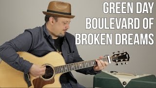 Green Day Boulevard of Broken Dreams Easy Acoustic Guitar Lesson  Tutorial [upl. by Oniotna]