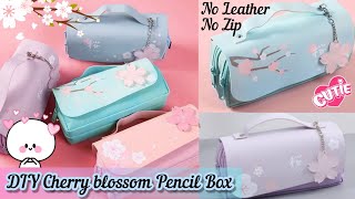 🌸DIY Cherry blossom Pencil Case🌸 school supplies  How to Make Pencil case with cardboard [upl. by Sharp]