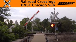 Railroad Crossings of the BNSF Chicago Sub [upl. by Ateuqirne]