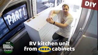 RV kitchen build from IKEA cabinets Diy campervan kitchen unit for simple van conversion  part 1 [upl. by Now542]