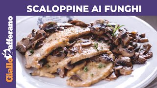 SCALOPPINE AI FUNGHI CREMOSE RICETTA FACILE E VELOCE [upl. by Aniretake]