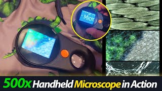 SKYBASIC 500x Digital Microscope with 2 IPS Screen  Review Pocket Microscope for Kids amp Students [upl. by Ydoj925]