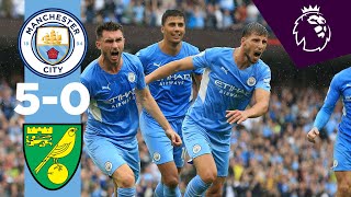 HIGHLIGHTS  CITY 50 NORWICH  Grealish Laporte Sterling Mahrez [upl. by Ametaf]