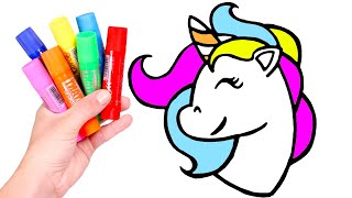 Dibuja y Colorea un Unicornio🌈🦄 Vídeos para niños [upl. by Younglove47]