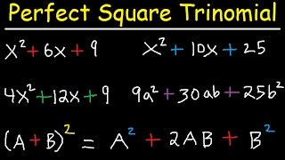 Factoring Perfect Square Trinomials [upl. by Lorant375]