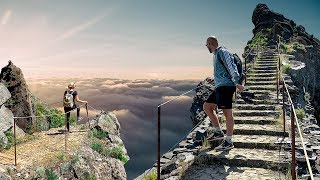 Most THRILLING Madeira Hike Climbing Pico Ruivo  Pico do Arieiro [upl. by Terpstra213]