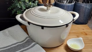 How to season an Enameled Cast Iron Dutch Oven  TRAMONTINA [upl. by Avehs]