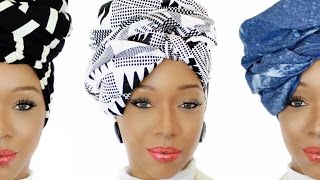 037Collection  4 Easy Head Wrap Styles  Ankara Denim amp Knit Head Wraps [upl. by Enellij162]