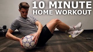 10 Minute Home Workout For Footballers  Full Inside Small Space Training Session [upl. by Yremogtnom]