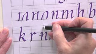 Calligraphy for Beginners  How to Write a Lower Case Italic Alphabet wJoanne Fink [upl. by Tilford]