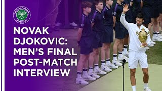 Novak Djokovic Champions PostMatch Interview  Wimbledon 2021 [upl. by Zeralda]