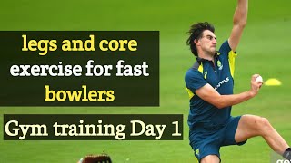 Legs And Core Exercise For Fast Bowlers  Cricket gym training day 1 [upl. by Lipsey]