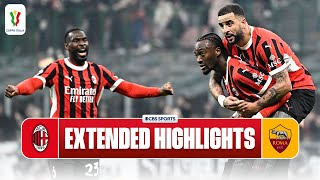 AC Milan vs Roma Extended Highlights  Coppa Italia  CBS Sports Golazo [upl. by Saberio]