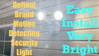 DIY How to Install DEFIANT Brand Bright Outdoor Motion Detector Security LED Lights Defiant LED [upl. by Ellesor]