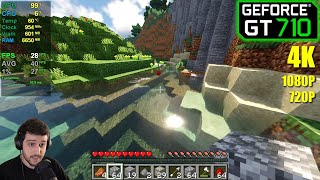 GT 710  Minecraft  4K 1080p 720p  With and without Shaders  EP3 [upl. by Pearlman620]