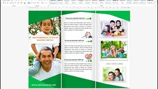 Como crear un triptico brochure en word 2013 2016 [upl. by Nacul304]