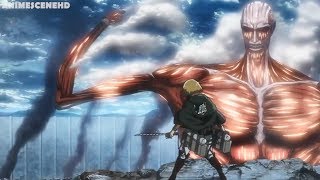 Armin and Eren vs Colossal titan I Attack on titan season 3 HD 60fps [upl. by Aynotan]