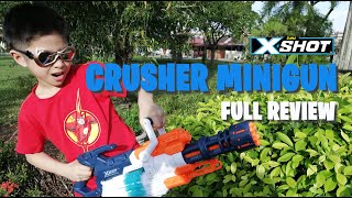 XShot Zuru Crusher Blaster Minigun Review [upl. by Ahcarb]